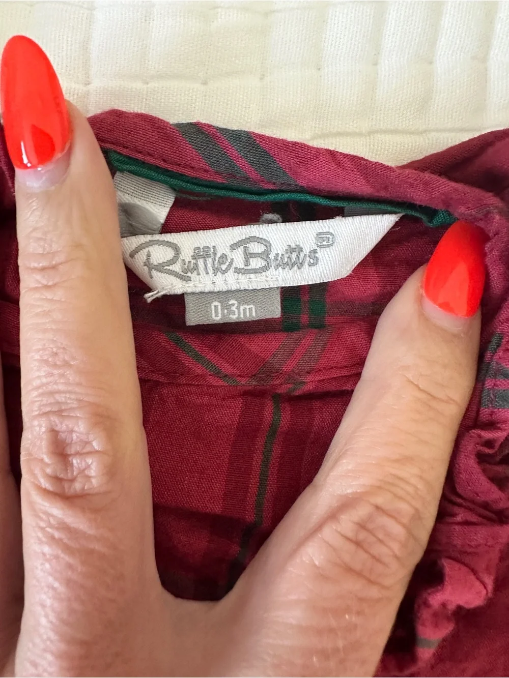 Ruffle Butts Raspberry Plaid Ruffle-Front One-Piece